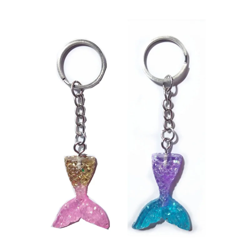 Simple Double Color Fishtail Key Chain Bag Pendant Accessories