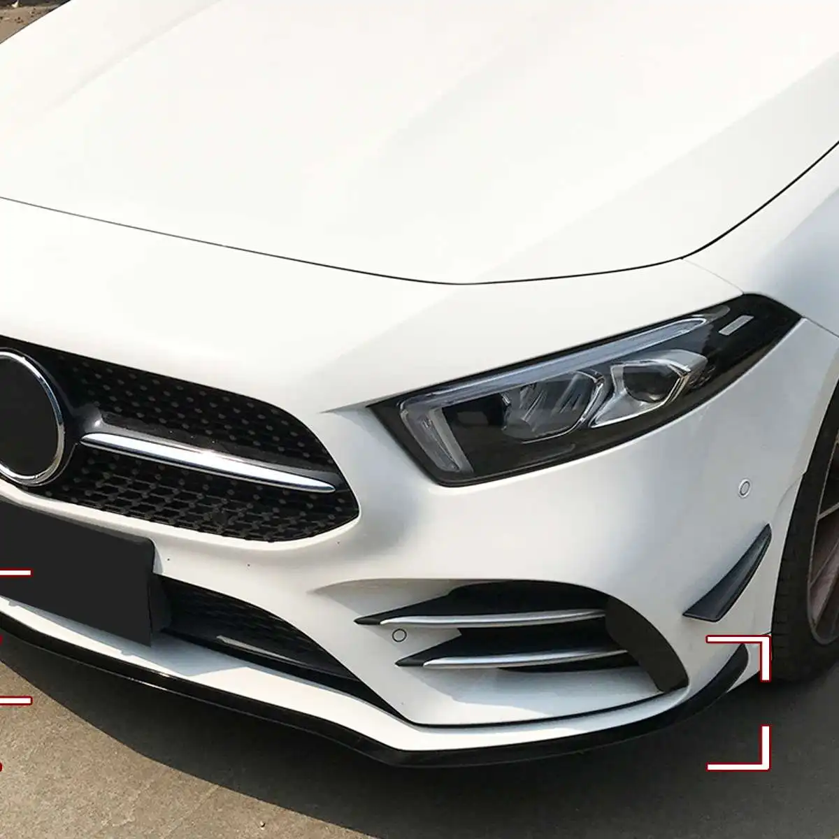 Front Lower Bumper Lip Splitter Canard Trim Styling Mouldings For Mercedes-benz A Class W177 A180 A200 A220 A250 for AMG 2019+