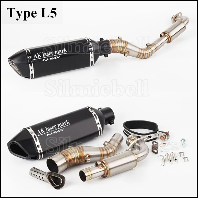 Motorcycle Exhaust Muffler laser AK Full System Slip on Escape Moto For Yamaha NMAX 125 NMAX 155 NMAX125 NMAX155 2015 2016 2017