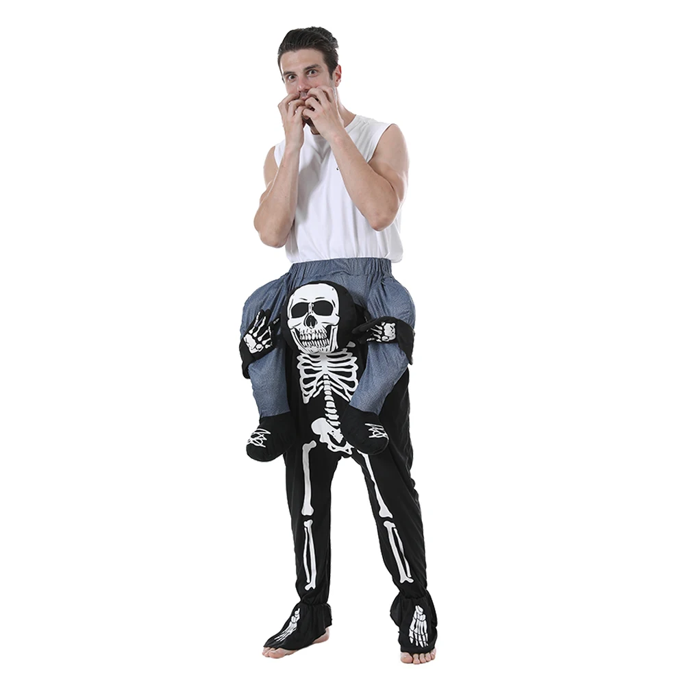 

Snailify Funny Ride On Skeleton Costume For Men Halloween Costume For Adult Carnival Party Novelty Fake Legs Woman Men Party