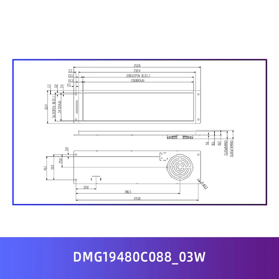 Dwin T5L HMI Intelligent Display, DMG19480C088_03W 8.88" IPS 1920X480 LCD Module Screen Resistive Capacitive Touch Panel