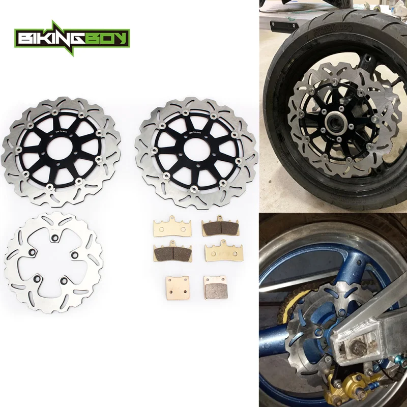 BIKINGBOY Front Rear Brake Discs Disks Rotors + Pads For GSX1300R Hayabusa 99 00 01 02 03 04 05 06 07 08 09 10 11 12 13 14 15 16