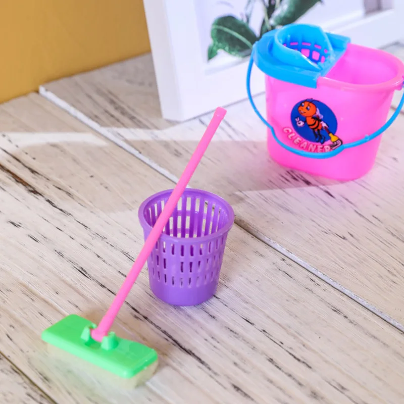 New Hot 9 Pcs/Set Kid Pretend Play Mini Housekeeping Tools Kitchen Home Cleaning Broom Brush Toy SMR88