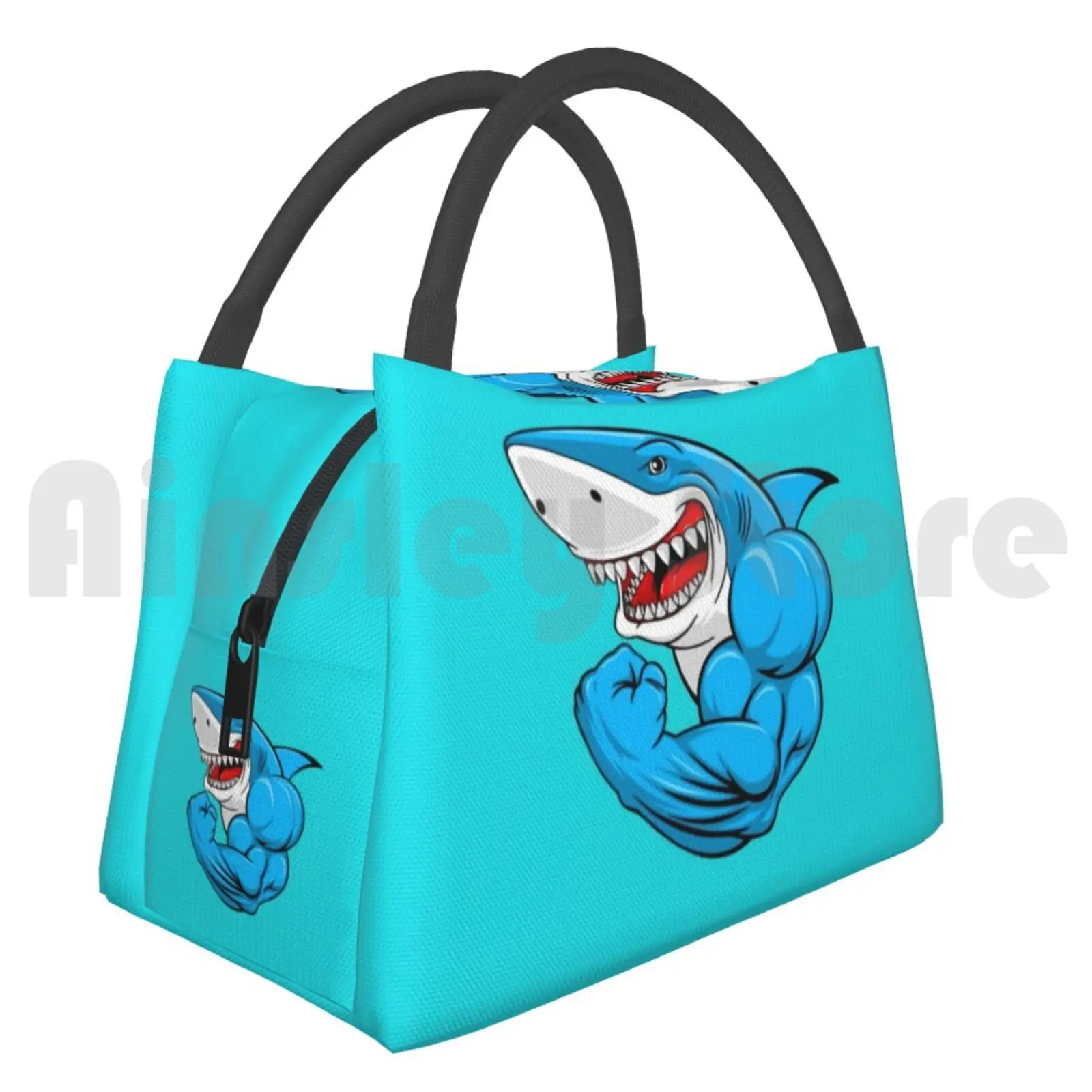 

Portable Insulation Bag Sharks Jaws Ocean Beach Water Fish Nimal Sea Gym Gymnastics Fitness Workout Summer