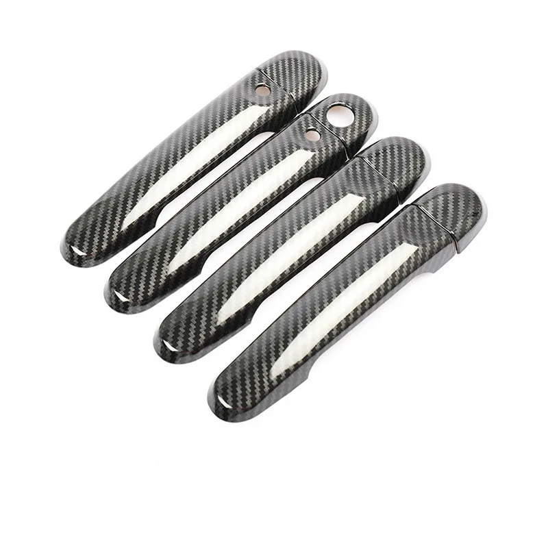 

For Nissan March Micra K13 2010-2015 Carbon Fiber Chrome Car Door Handle Cover Trim Stickers Car Styling Accessories