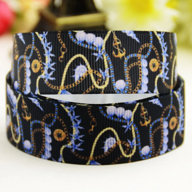 22mm 25mm 38mm 75mm  Bead Chain Cartoon printed Grosgrain Ribbon party decoration 10 Yards X-02791