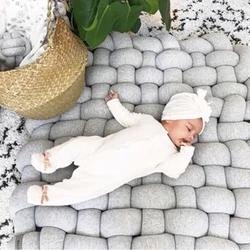 Infant Playing Climbing Mat Photo Props Blanket Cushion Baby Knot Braid Bumper Blanket Twist Hand-Woven Mat Decoration For Home