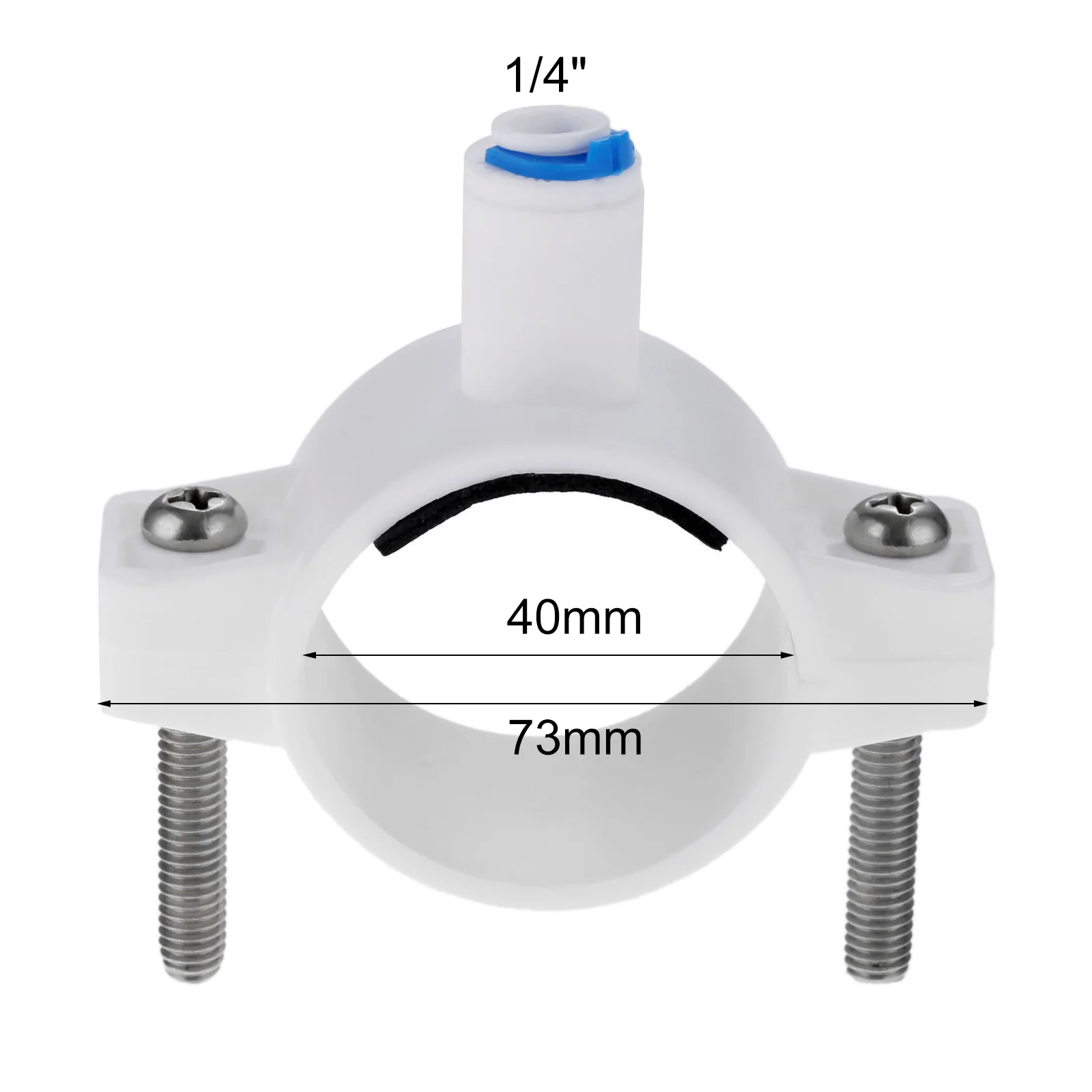 1Pc Reverse Osmosis RO Water System Aquarium 40mm Drain Waste Water Pipe Clamp Saddle Valve Clips 1/4"" OD Hose Quick Connection