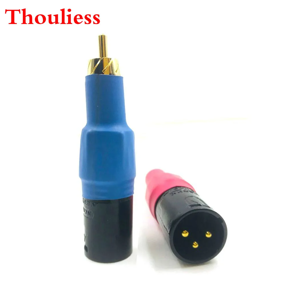 

Thouliess pair HIFI Gold Plated 3pin XLR Male to RCA Male Adapter RCA Male to 3pin XLR Male Converter DIY