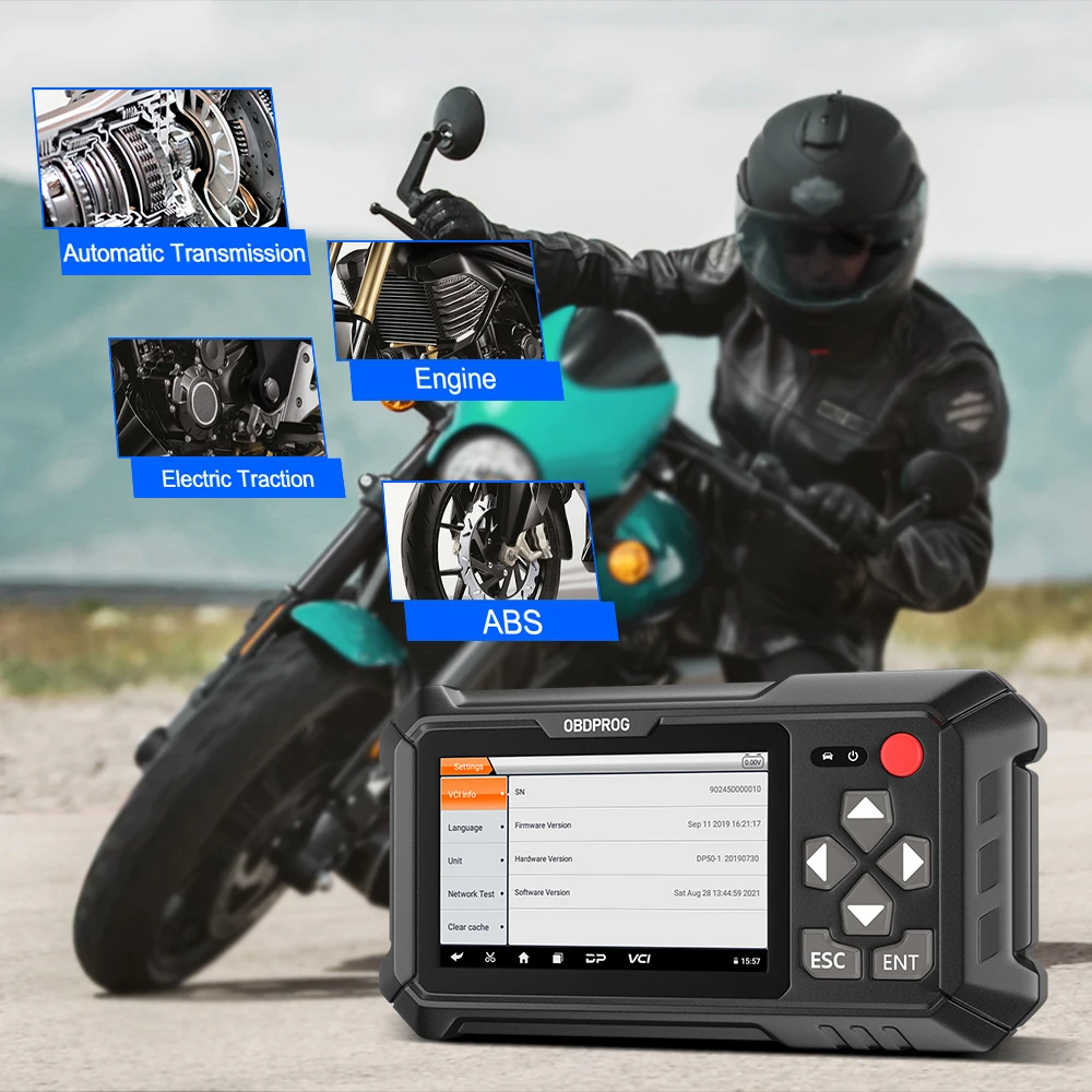 OBDPROG MOTO 100 Motorcycle OBD2 Scanner All System Engine Check Scan Tool A/F ABS ECU OBD2 Moto Diagnostic Tool for BMW Honda