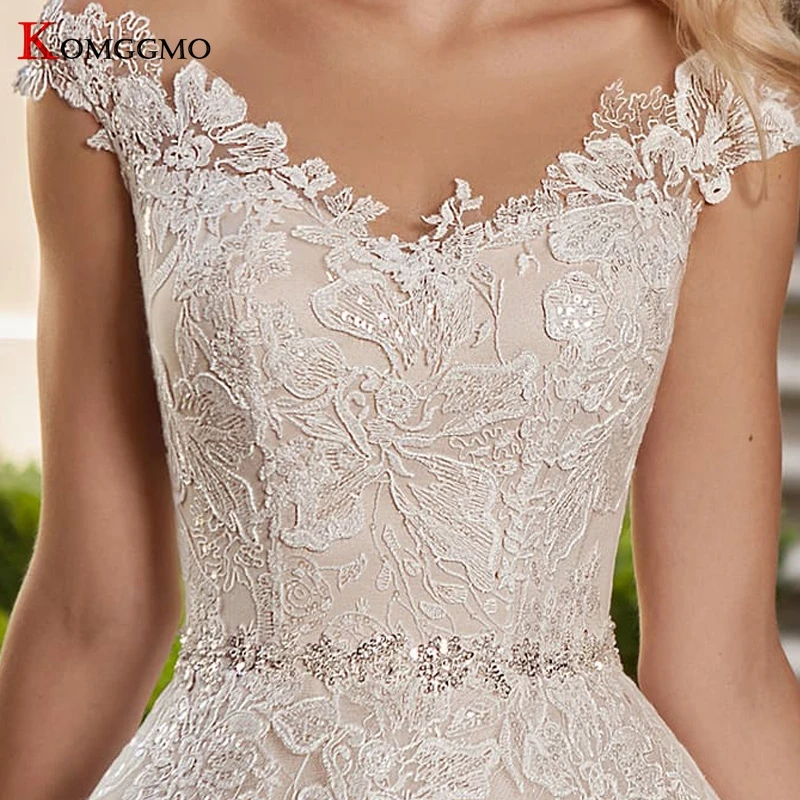 Luxury Cathedral Train Embroidery Appliques Bridal Ball Gown 2023 Hot Sale Off the Shoulder Lace Sweetheart Wedding Dress