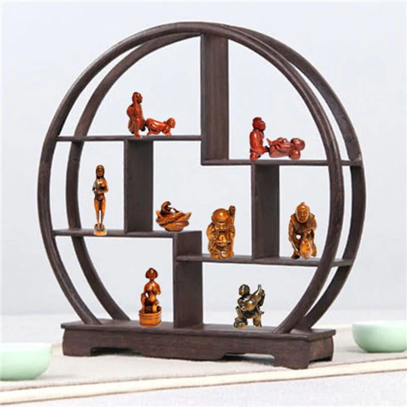 MF0176-- Ji Chi Wood stand /shelf for SNUFFERS or NETSUKE or Curios Antique Display Frame