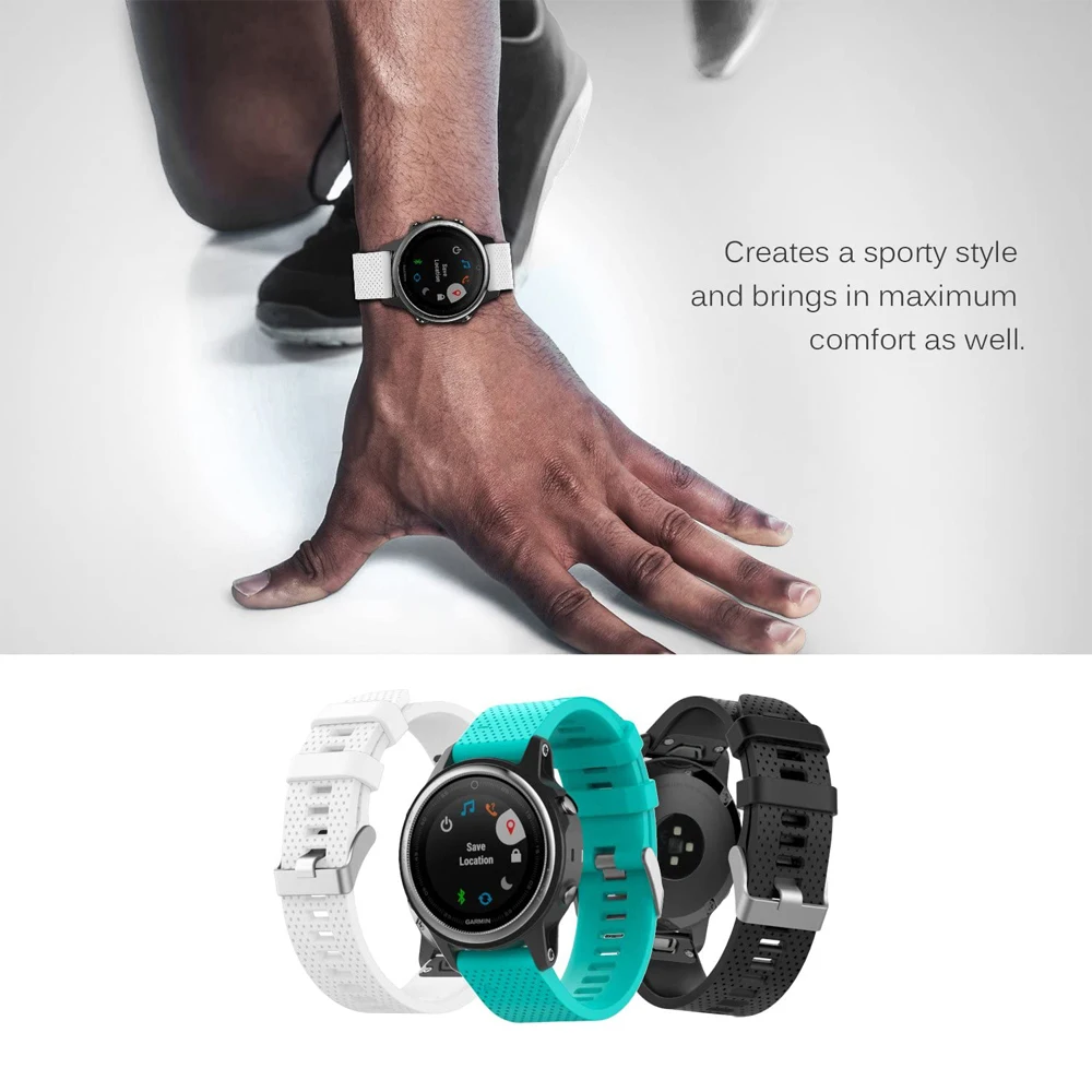 YAYUU Correa de Ajuste Fácil Para Garmin Fenix 6S / Fenix 6S Pro, Correa de Repuesto de Silicona Suave para Fenix 5S/ Fenix 5S Plus / D2 Delta