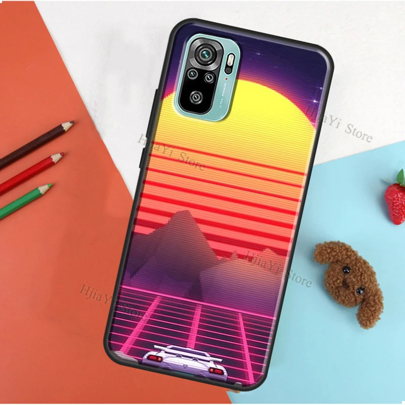 Vaporwave 80's Retro Neon Synthwave Case For Xiaomi Redmi Note 9 7 8 10 Pro 9S 10S 8T 9A 9C 9T 7A 8A K40 Back Cover Shell