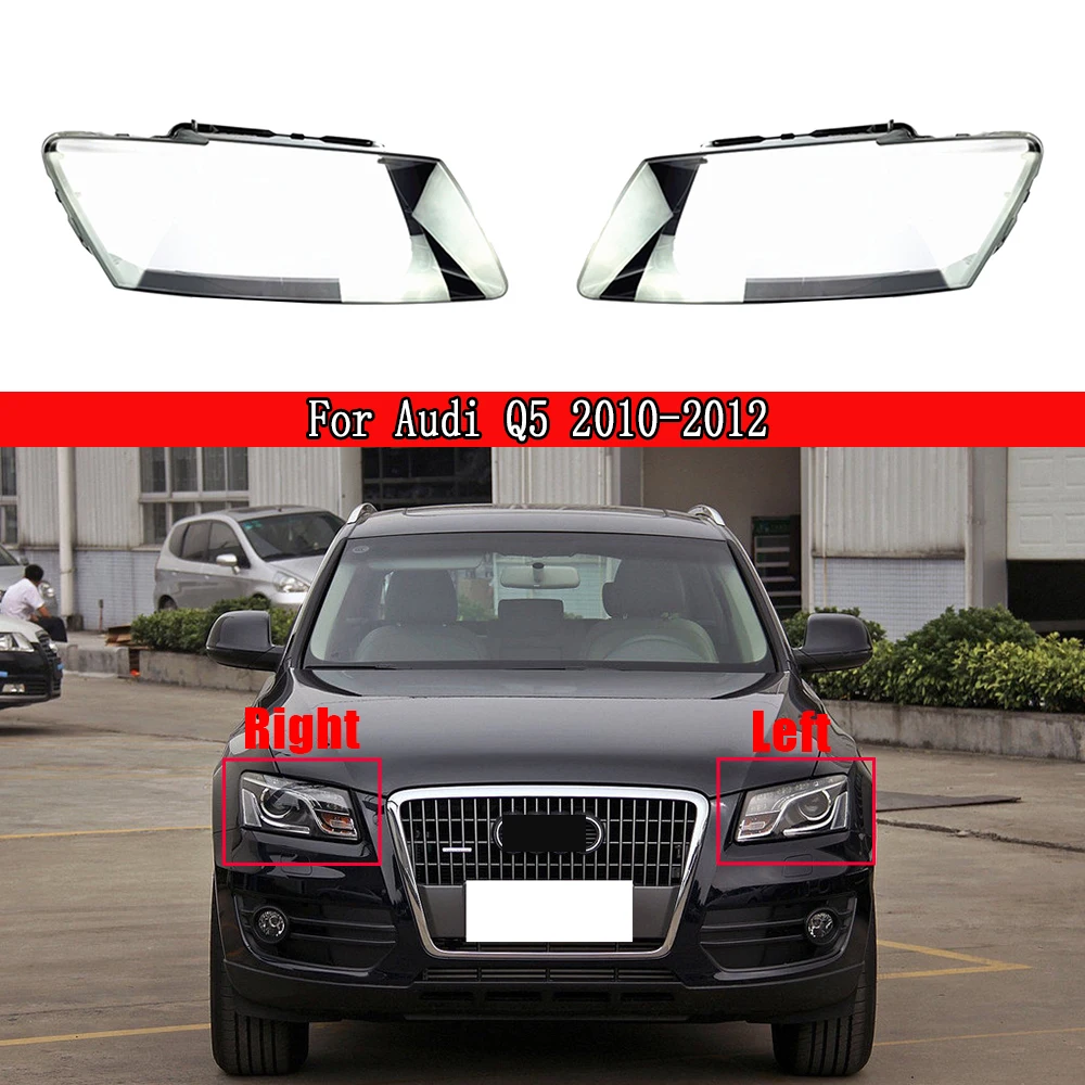 

Car Front Headlight Headlamp Lens Cover Lenses Dust Cover Shell Plastic For Audi Q5 2010 2011 2012 Auto Light Housing Case