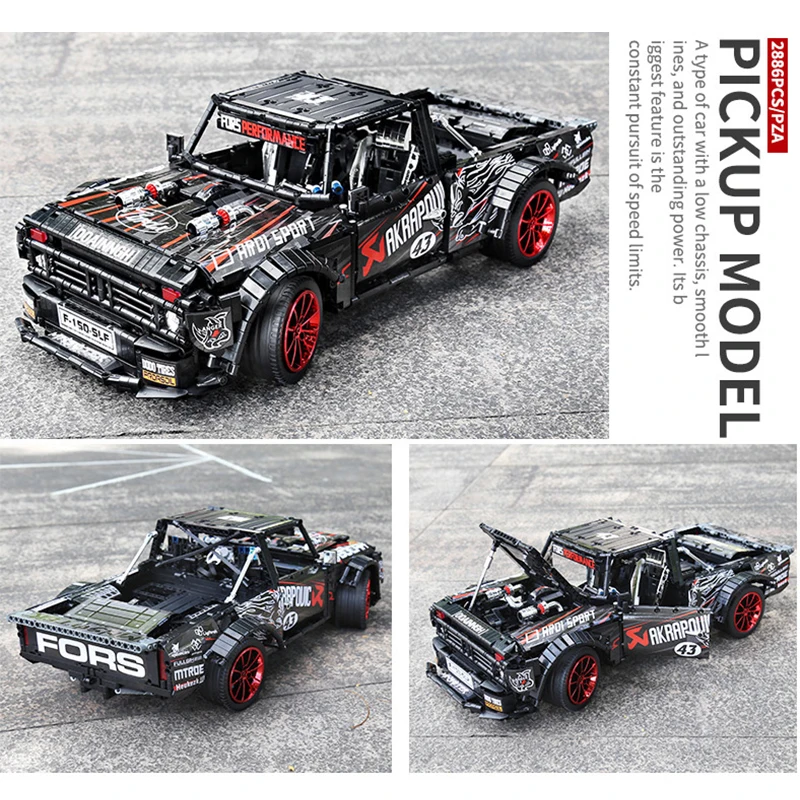 23016 2886 pièces F-150 Ford Mustang Hoonicorn voiture de course MOC 22970 FIT 34316 nuits de construction briques dos jouets cadeaux de noël