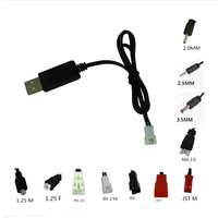 3.7V  USB Charging Cable JST SM 1.25 2.0 2.5 3.5 MX2.0  Plug Lithium Battery Charger for RC Aircraft Helicopter Toys Accessories