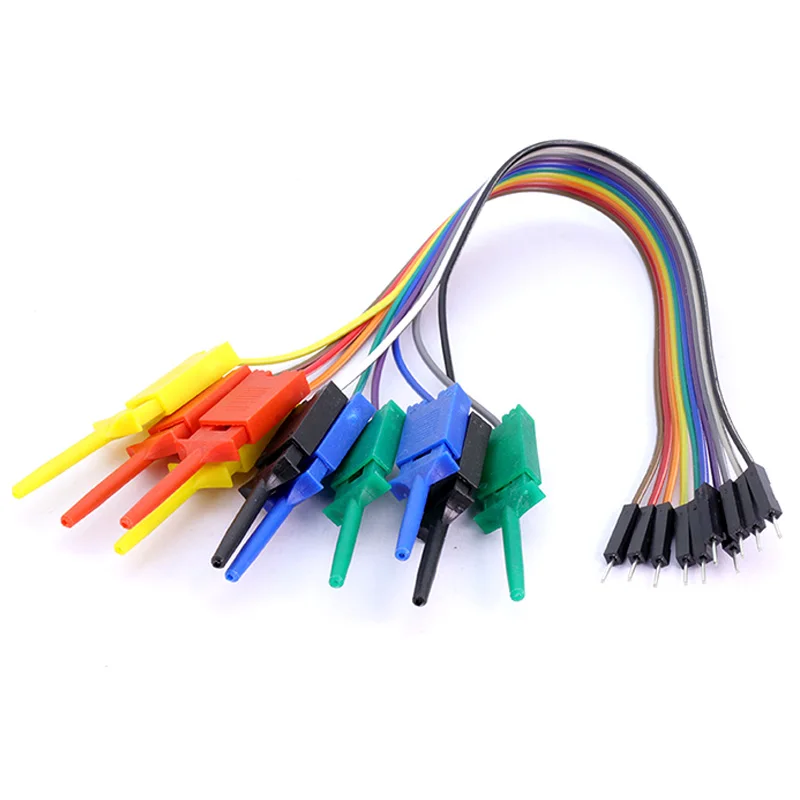 1set 25cm 10PIN Hook Clip Line Kit,High Efficiency, 5colors, Logic Analyzer Cable Gripper Probe Test