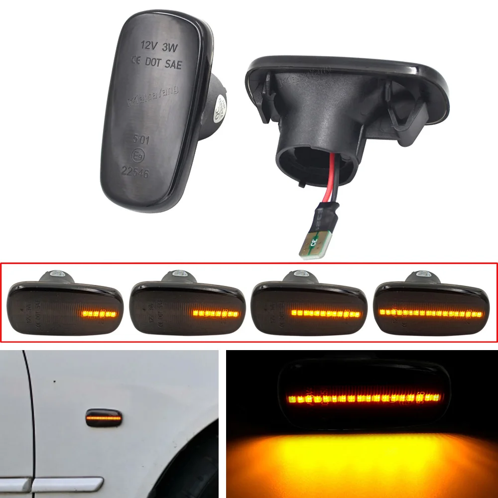 2Pcs Dynamic Amber Blinker For Toyota Prius Kluger Wish RAV4 Altezza Crown Land Cruiser Isis Lexus IS200 LED Side Marker Light