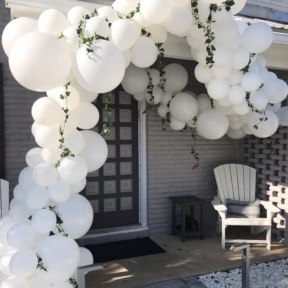 Grands Ballons à Hélium en Arc Blanc Pur, Guirxiété de 5/10/12/18/24/36 Pouces, Décoration de ixd'Anniversaire, PréChristophe et Mariage