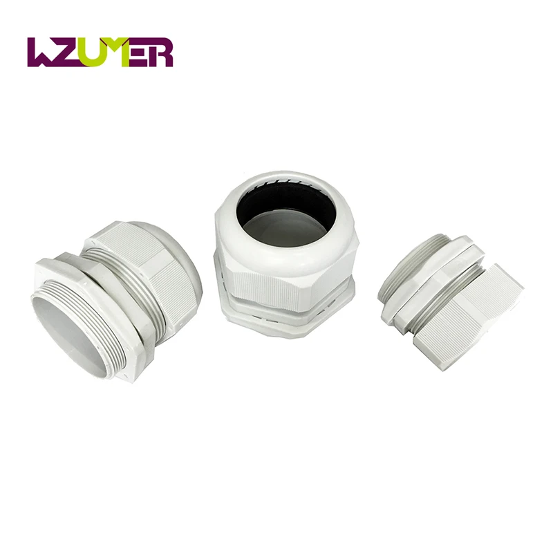 10 piezas IP68 glándula PG7 para 3-6,5mm PG9 PG11 PG13.5 PG16 PG21, Cable de alambre blanco negro, Conector de glándula de plástico de nailon impermeable