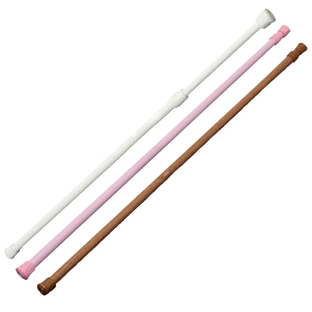 Spring Loaded Extendable Telescopic Net Voile Tension Curtain Rail Pole Rod Rods White 70-120cm