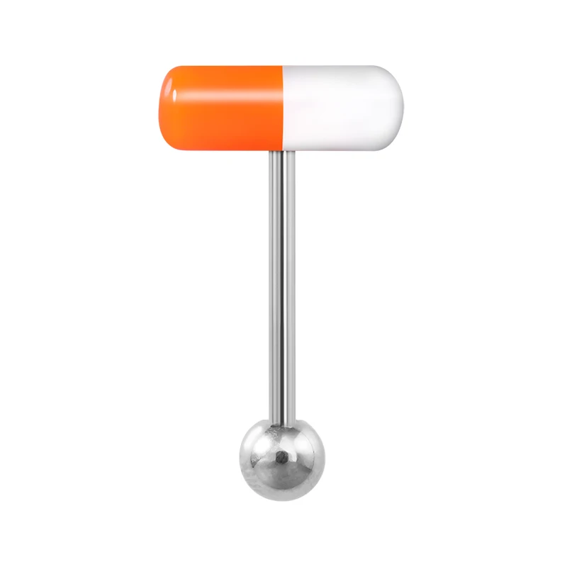 1pc Kapsel Zunge Ring Acryl Pille Zunge Piercing Stud Barbell Chirurgenstahl Bar Bunte Punk Frauen Männer Körper Schmuck 14G