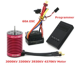 RC Waterproof F540 3000KV 3300KV 3930KV 4370KV Brushless Motor w/60A ESC Program Card Combo For RC 1:10 Truck Buggy Axial Redcat