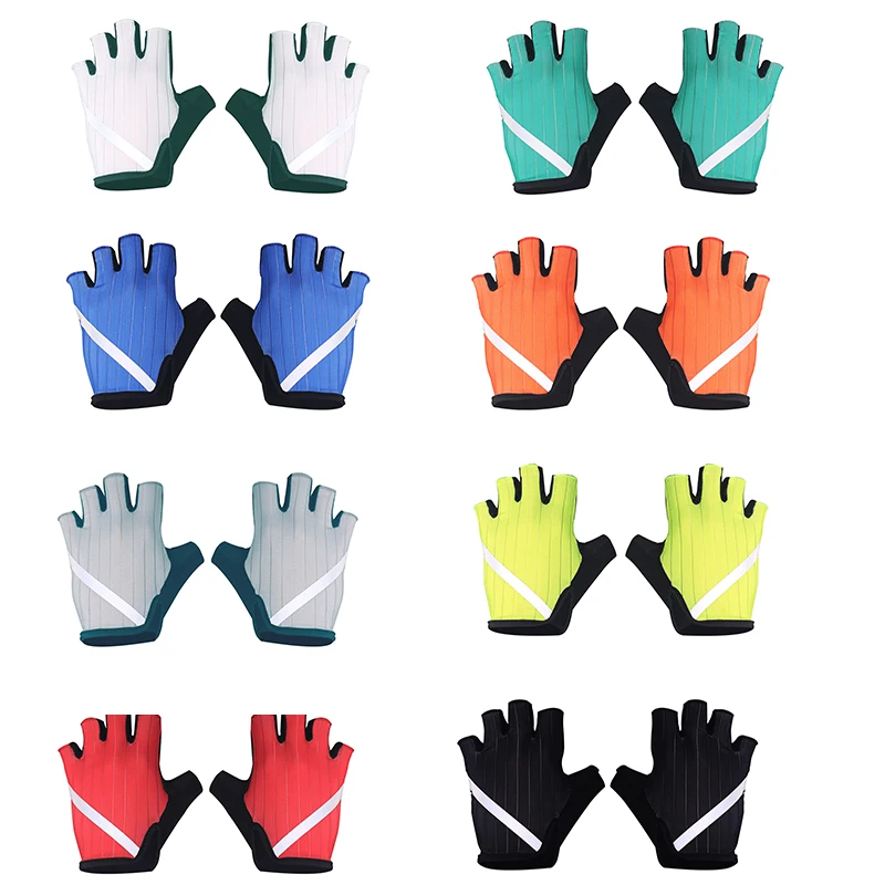 Cycling Gloves Highly Reflective Anti-slip MTB Road Bike Gloves Men Women Half Finger Breathable Shockproof Bicycle Sports Glove