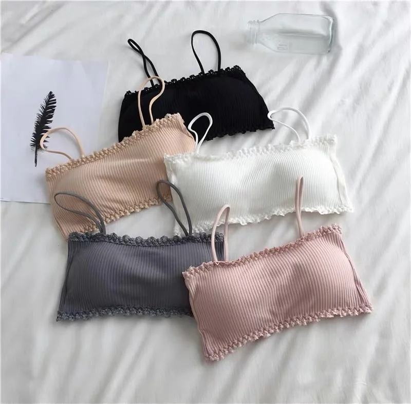 Women Sling Tube Top Sexy Bra Top Women Breathable Chest Pad Wearing Underwear Strapless Blouse No Steel Ring Tube Top