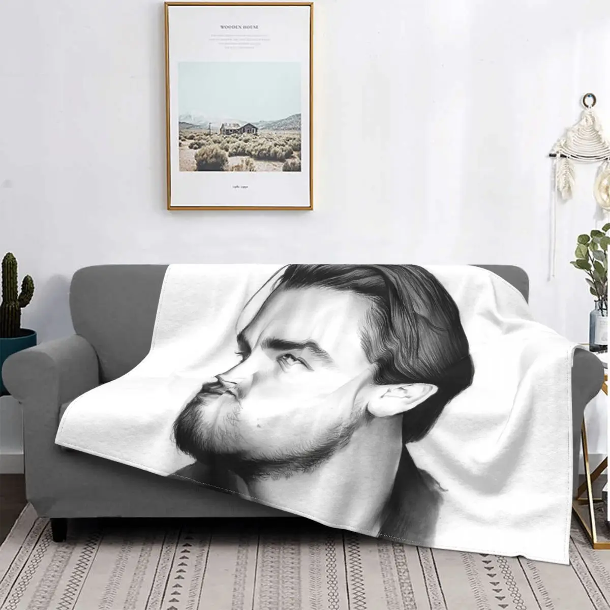 Leonardo Dicaprio Blankets Fleece Decoration Ultra-Soft Throw Blankets for Bedding Bedroom Plush Thin Quilt