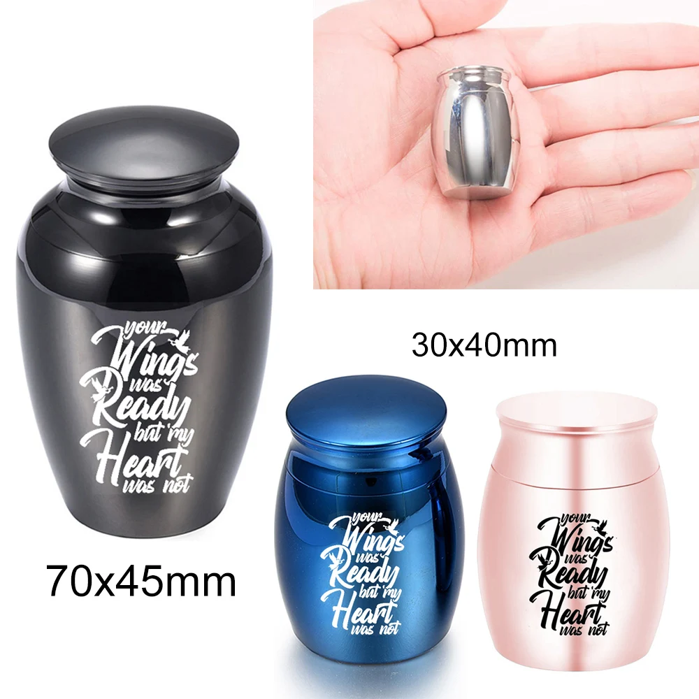 

Aluminum Alloy Human Ashes Urns Pet Keepsake Feather Memorial Jar Holder Cremation Urn Memorial Jewelry-Multiple colors availabl