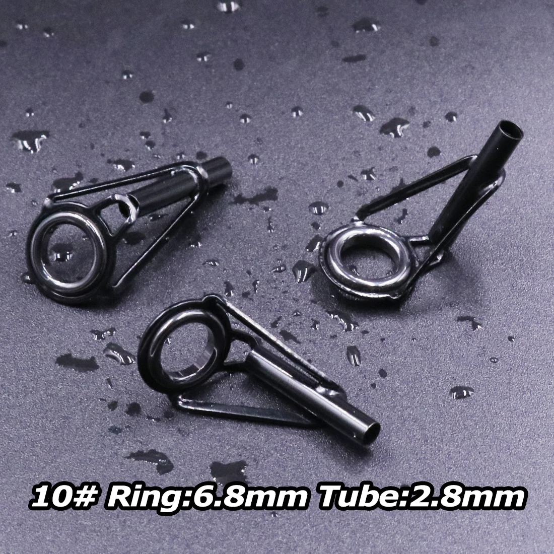 5 Stück Angelrute spitzen führungen Reparatur satz Edelstahl rahmen Keramik ringe schwarze Rute Bau führung Augen bau Reparatur 6 # ~ 16 #