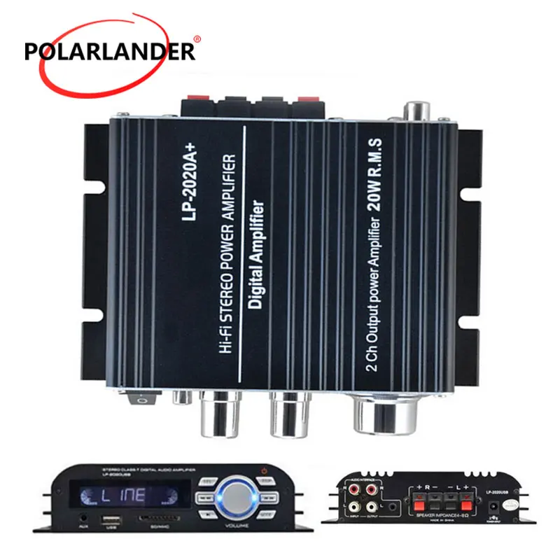 

LP2020A+USB Digital Amplifier Car Amplifier Connect to Speaker or Subwoofer