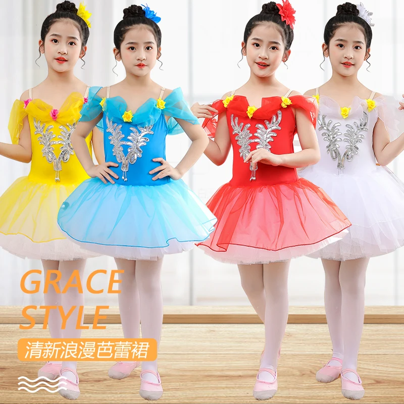 Vestido con tutú de Ballet para niñas y niños, disfraces de Ballet de Lago de cisne para adultos, vestido de princesa, tutú de bailarina