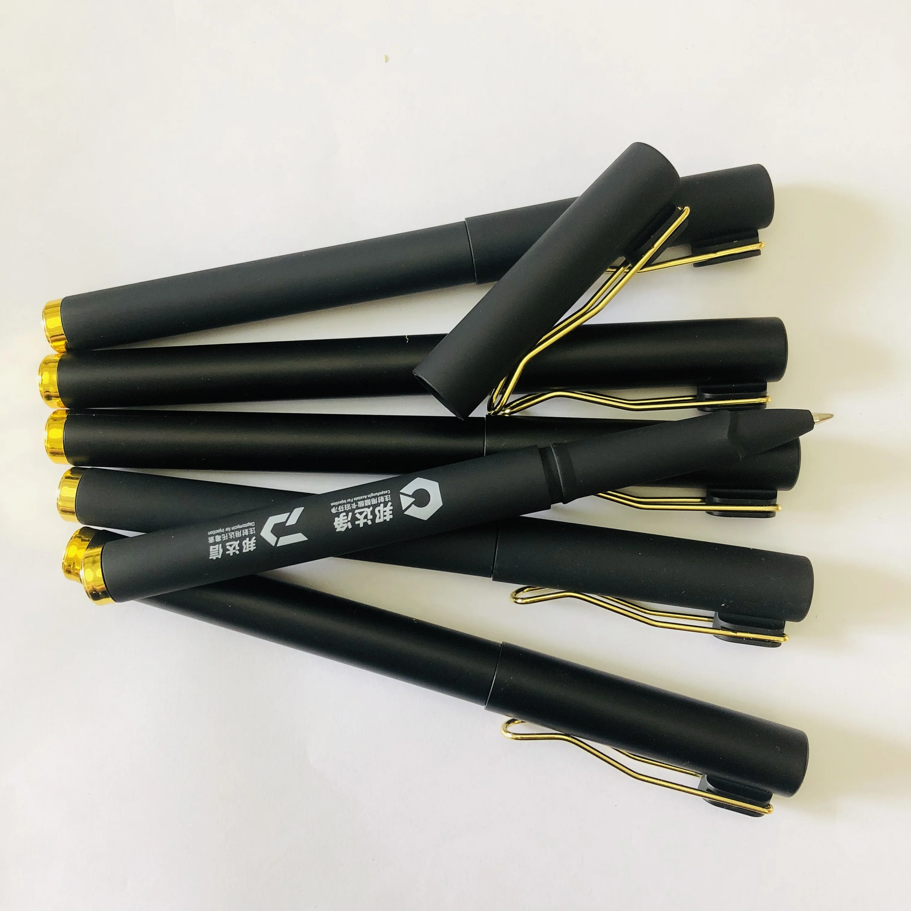 

High Quality Promotional black Rubber Coated Gel Pen with Custom Logo hotel neutral pen brand personal company name private logo