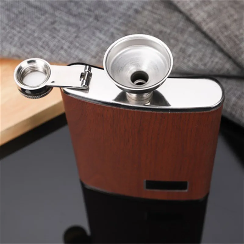 New 9oz Whisky Cups Liquor Flagon 304 Stainless Steel Alcohol Vodka Bottle Wood Grain Hip Flask Gift набор для виски