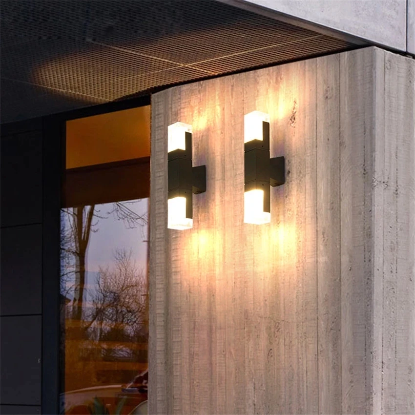 

LED Outdoor Waterproof Wall Lights Aluminum Wall Lamp Crystal Indoor Wall Decorate Lighting Garden Porch Light Fixture