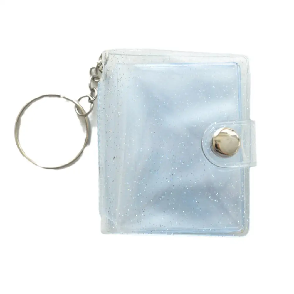 1pc keychain photo album for Mini Photo Sticker Jelly Color Card Holder 2 Inch Photos Holder Portable Key Chain
