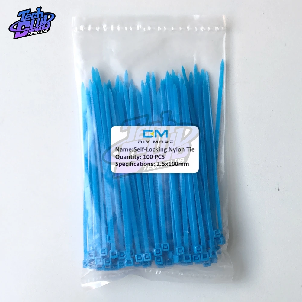 100ピース/ロット8色100ミリメートル2.5ミリメートルナイロンケーブルタイセルフロック強力なケーブルプラスチックジップタイワイヤーバインディングラップストラップ