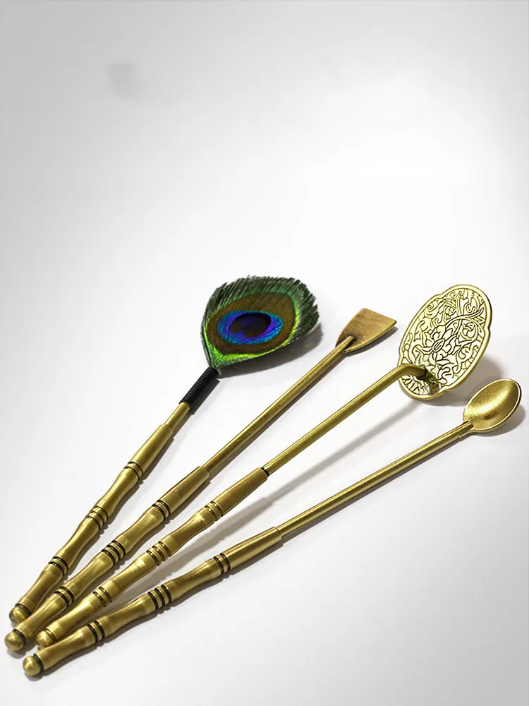 

Pure Copper Incense Seal Tools, Ash Press Powder Incense Supplies, Shovel Incense Mark, 4Pcs
