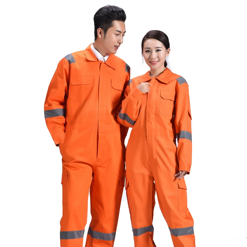 

Cotton Work Uniforms Long Sleeve Safety Reflective Electrician Sailor Overall Workshop Auto Repair Fire-resistant Welding Suits