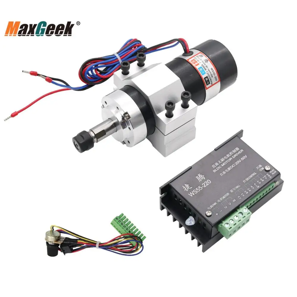 Maxgeeker11 bldc 500w controlador driver do motor máquina de gravura eixo principal estacionário fixação cnc pcb comutação fonte alimentação