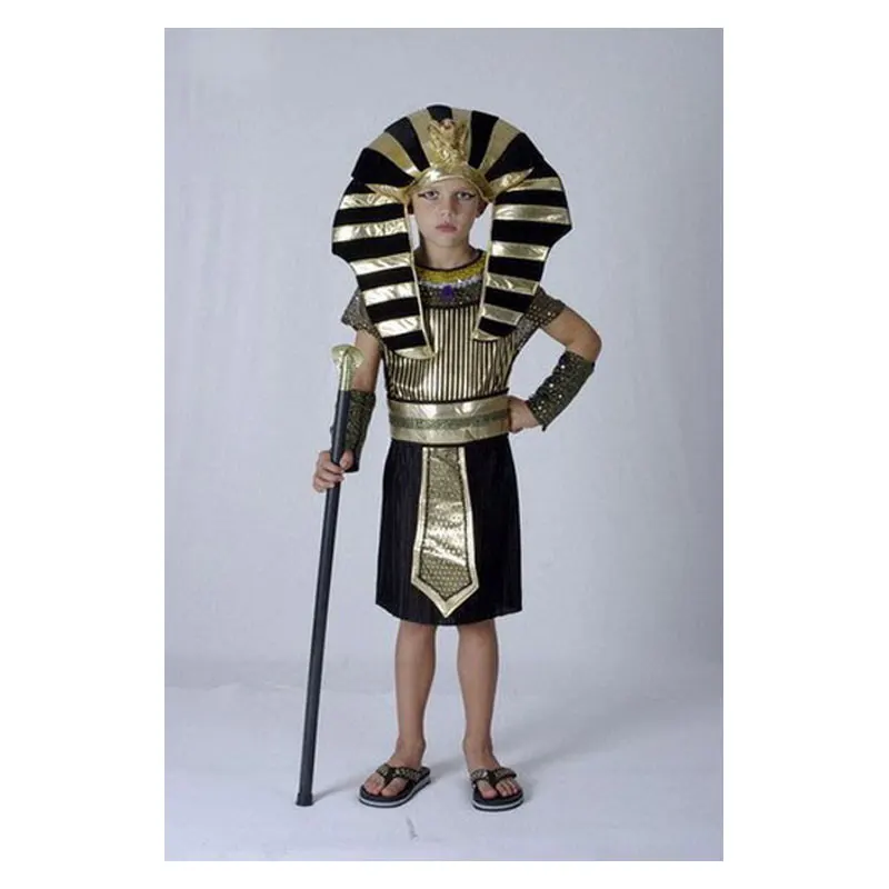 Child Kids Black Gold Egypt Egyptian Pharaoh Prince Costume Boys Girls Cleopatra Princess Costumes Halloween Party Fancy Dress