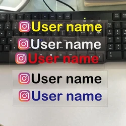 Texto personalizado personalizado para Instagram Username pegatinas impermeables para automóviles y motocicletas