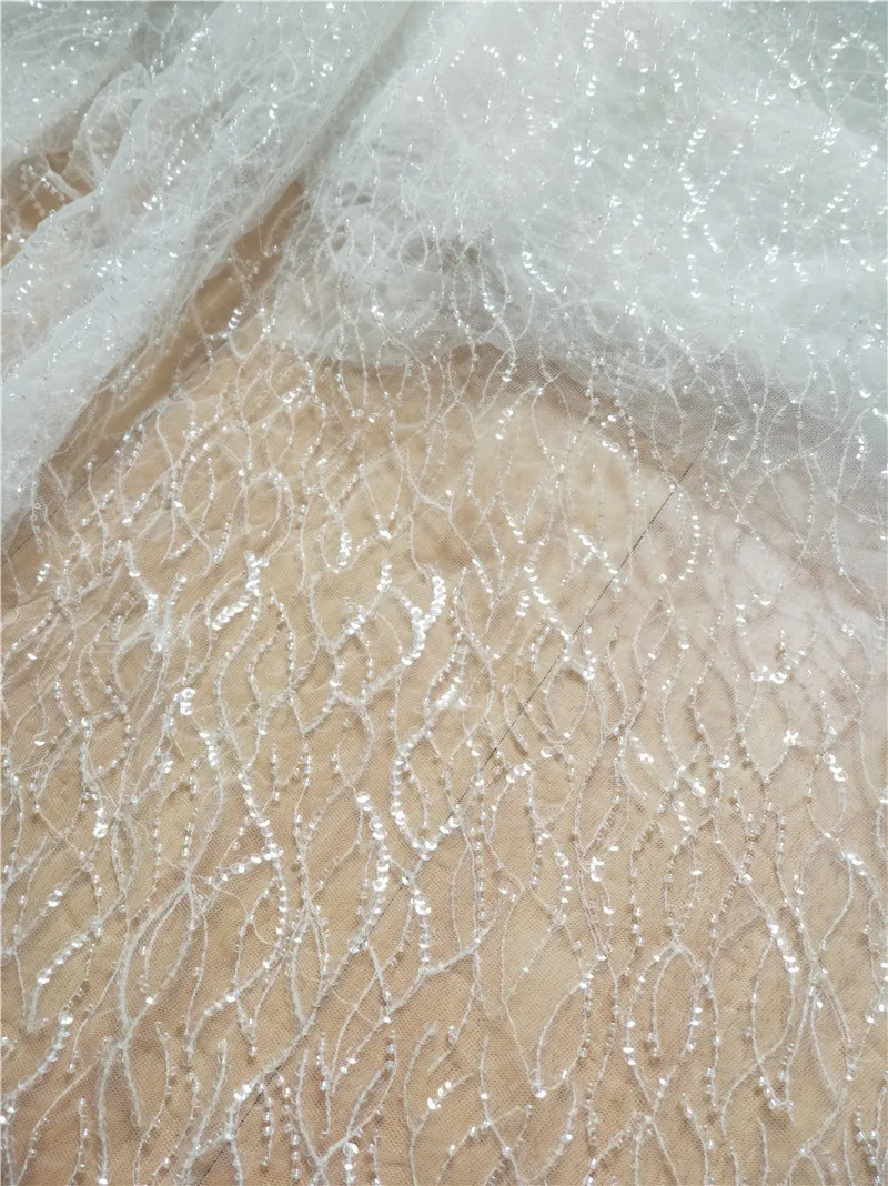 

factory sequin &beaded fabric fashion DIY lace for bridal dress