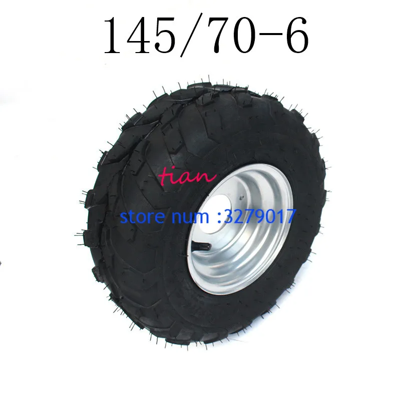 Good Quality 6 Inch ATV Wheels 145/70-6 Tire Tyre for 6 Inch Iron Wheel Rims Fits Go Kart Buggie Atv Quad