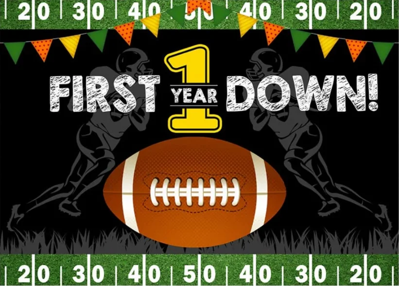 Fondo de primer cumpleaños con temática de fútbol, decoraciones de fiesta de feliz cumpleaños para niño, primer fondo de fotografía