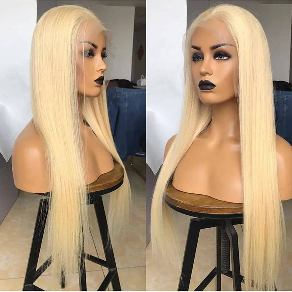 13x4 13x6 HD Transparent 613 Blonde Lace Front Human Hair Wigs Tuneful 180% Raw Indian Straight Frontal Human Hair Wigs