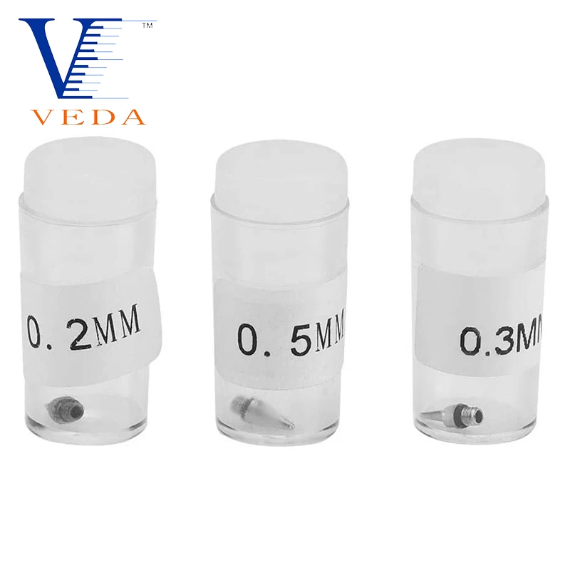 VEDA Nozzle Replacement for Airbrush 5pcs 0.2/0.3/0.5mm Airbrush Nozzle Accessories Painting Machine Gravity Feed Parts Tools